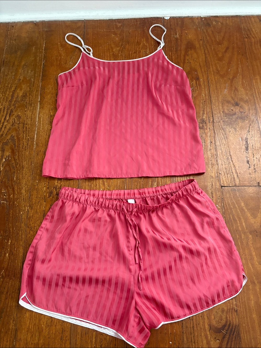 Auden Pink Striped Satin Cami & Shorts Sleep Set